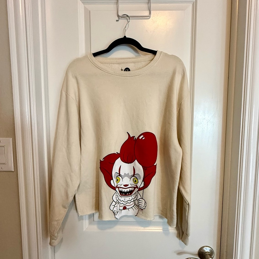 !it Creepy Cute Pennywise Sweatshirt – You’ll Float Too!-Size Jr XXL